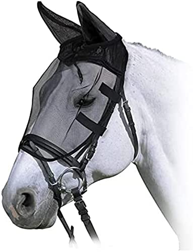 Horses, Fliegenmaske Riding Fly Mask, Leichte und atmungsaktive Fliegenmaske, behindert Nicht das Sichtfeld des Pferdes, Augen- und Gehörschutz (S)