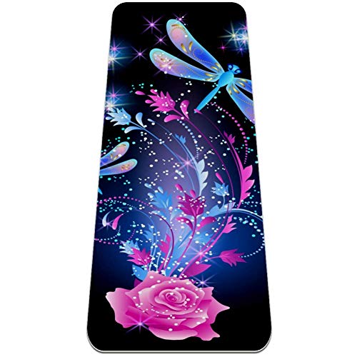Eslifey Yogamatte mit leuchtenden Sternen, rutschfest, für Damen und Mädchen, weich, 183 x 61 cm, 0,6 cm dick