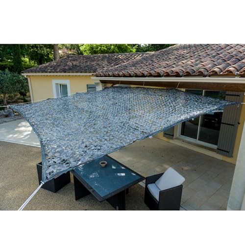 WerkaPro 10794 Sonnensegel aus Polyester, rechteckig, 3 x 4 m, grau, für Balkon, Terrasse und Garten