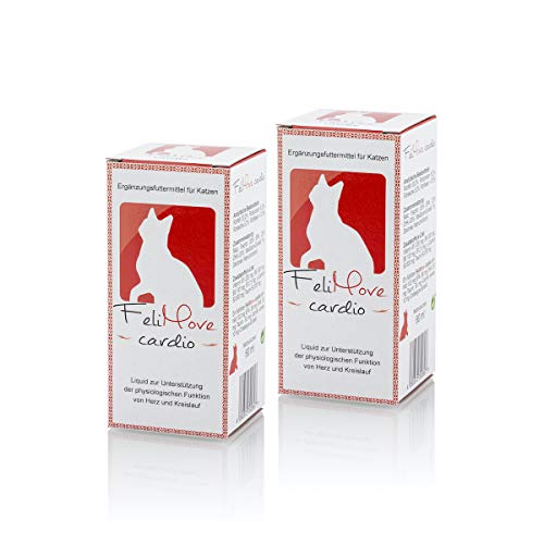 FeliMove Cardio Doppelpack (120 ml) | Herz Ergänzungsfutter für Katzen mit Omega-3 (EPA, DHA), Taurin, Carnitin, Weißdorn (Crataegus) und Vitaminen | Unterstützung von Herz, Blutdruck und Kreislauf