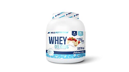 ALLNUTRITION Köstliches Premium Whey Protein Isolat - Muskelwachstum Fitness Bodybuilding Ohne Zucker Aspartam - Lecker und Gesund 2270 g Erdbeer-Käsekuchen