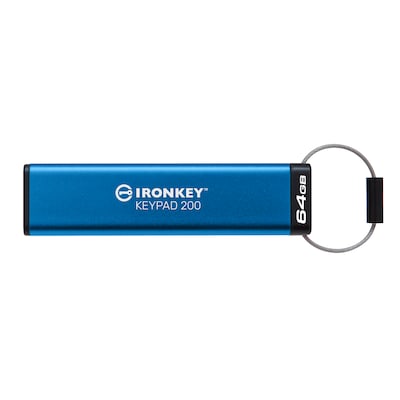 Kingston IronKey Keypad 200 Hardware-verschlüsselter USB-Stick XTS-AES 256-Bit-Hardware-Verschlüsselung - IKKP200/64GB