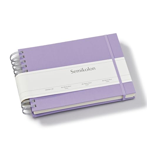 Semikolon 369985 Spiral Album Mini Mucho – 25x16 cm – Fotoalbum, 90 Seiten cremeweiß, Fotobuch, lilac silk lila