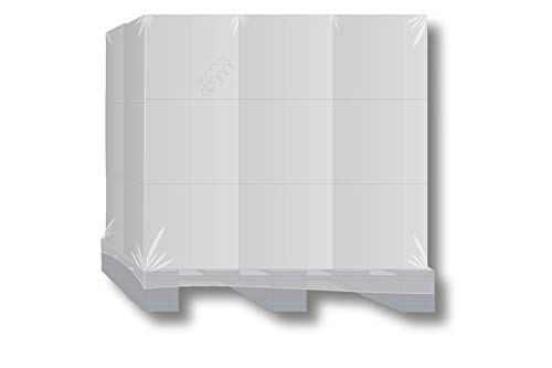 25 x PROFI Schrumpfhauben/Abdeckhauben für Paletten, Gitterboxen bis 1,25m Höhe - Extrem stabil (1250 + 850 x 1800 mm (125 my), Schwarz)