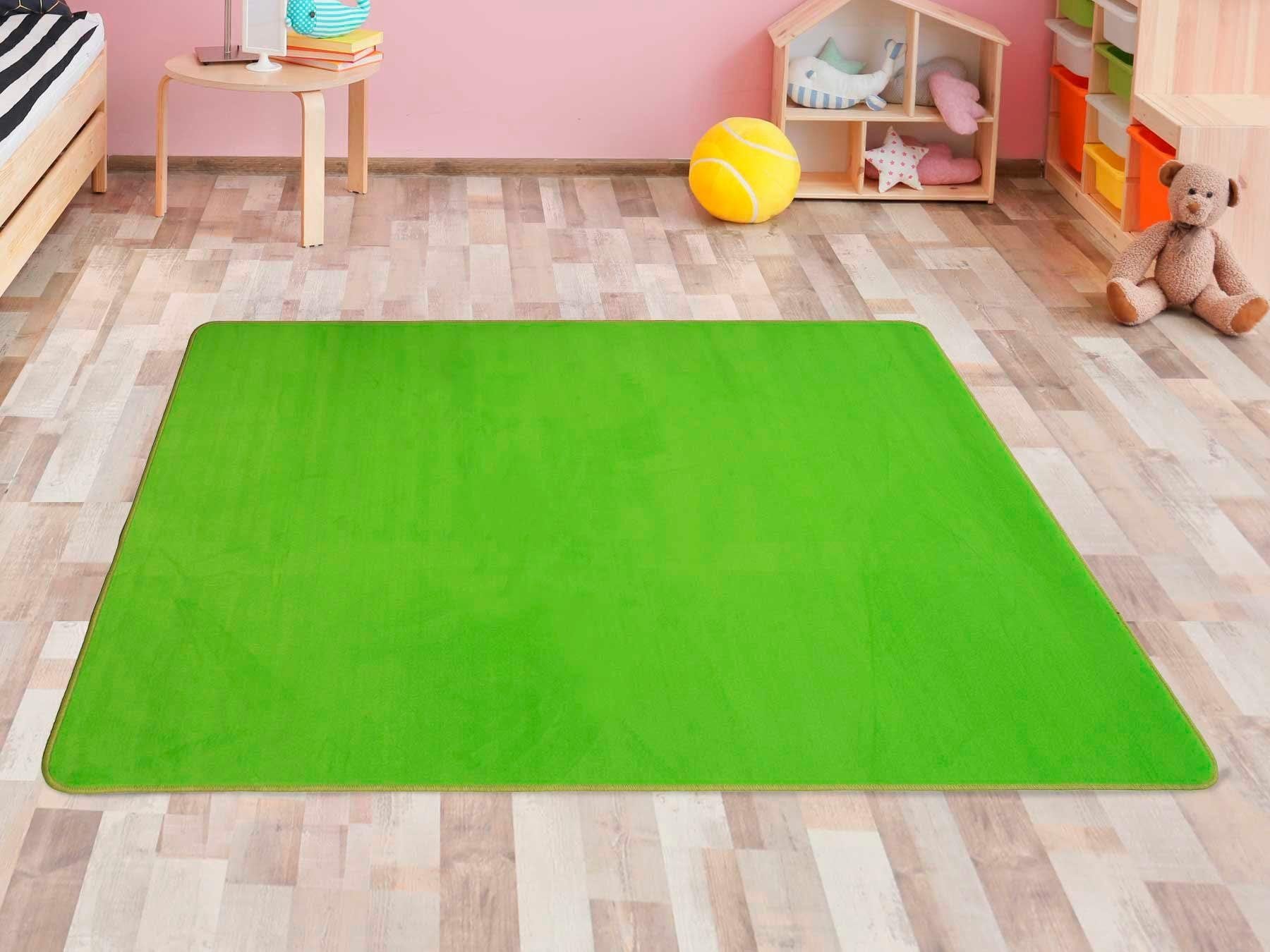 Primaflor - Ideen in Textil Kinderteppich SITZKREIS Rot Rund 133 cm, Velour Kurzflor Kinderzimmerteppich Spielteppich Teppich für Kinder
