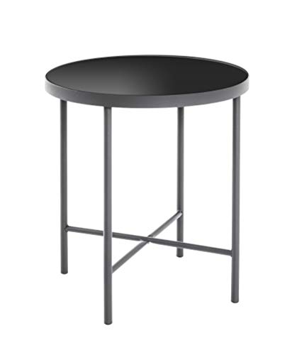 HAKU Möbel Beistelltisch, Stahlrohr, anthrazit-schwarz, Ø: 40 x 47 cm