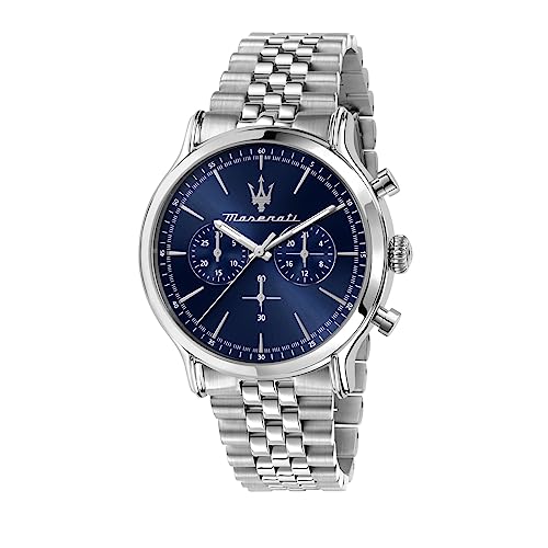 Maserati, Chronograph Epoca 42mm Chr Blue Dial Br Ss in schwarz/dunkelblau, Uhren für Herren