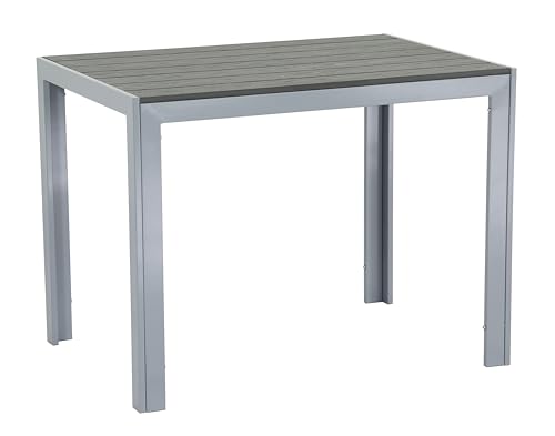 Aluminium Gartentisch Soul 100x70 Silber mit Nonwood Tischplatte, absolut wetterfest