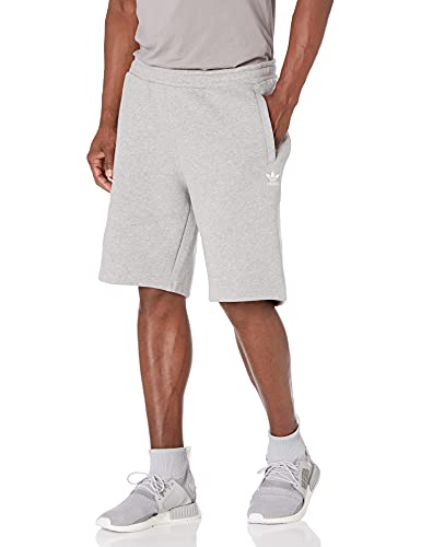 adidas Originals Men's Trefoil Essentials Shorts, Medium Grey Heather, Large