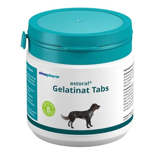 Almapharm astoral Gelatinat Tabs | 125 Tabletten | Ergänzungsfuttermittel für Hunde | Mit Zusätzen von Strukturstoffen für den Knorpelaufbau | Enthält die Vitamine E und C