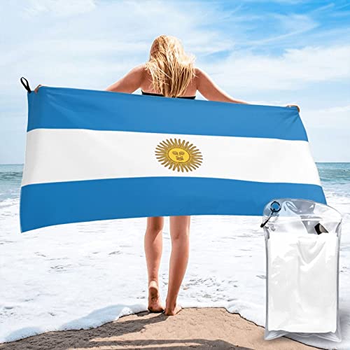 Strandtücher mit Argentinien-Flagge für Erwachsene, Badetuch, Pooltücher, Urlaubsreise, schnell trocknendes Handtuch, 31,5 × 63 Zoll