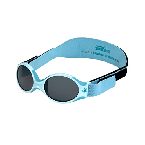ActiveSol Baby Sonnenbrillen Explorer | Jungen und Mädchen | mit extra softem Kopfband | Polarisiert, UV400-Schutz, Filterkategorie 3 | Onesize 0-2 Jahre | extra leicht (Türkis | Wal & Defin)