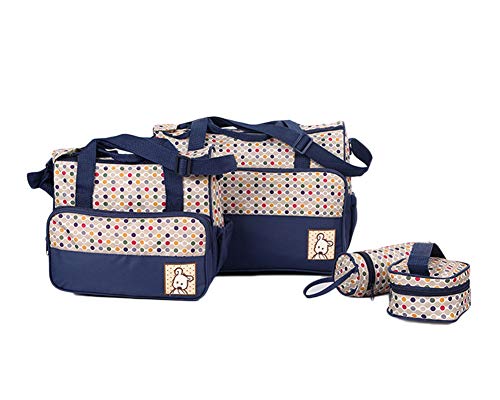 Wickeltasche 5 Teilig Babytasche Set Pflegetasche Tragetasche Handtasche Kinder Windeltasche Blau Eine Größe