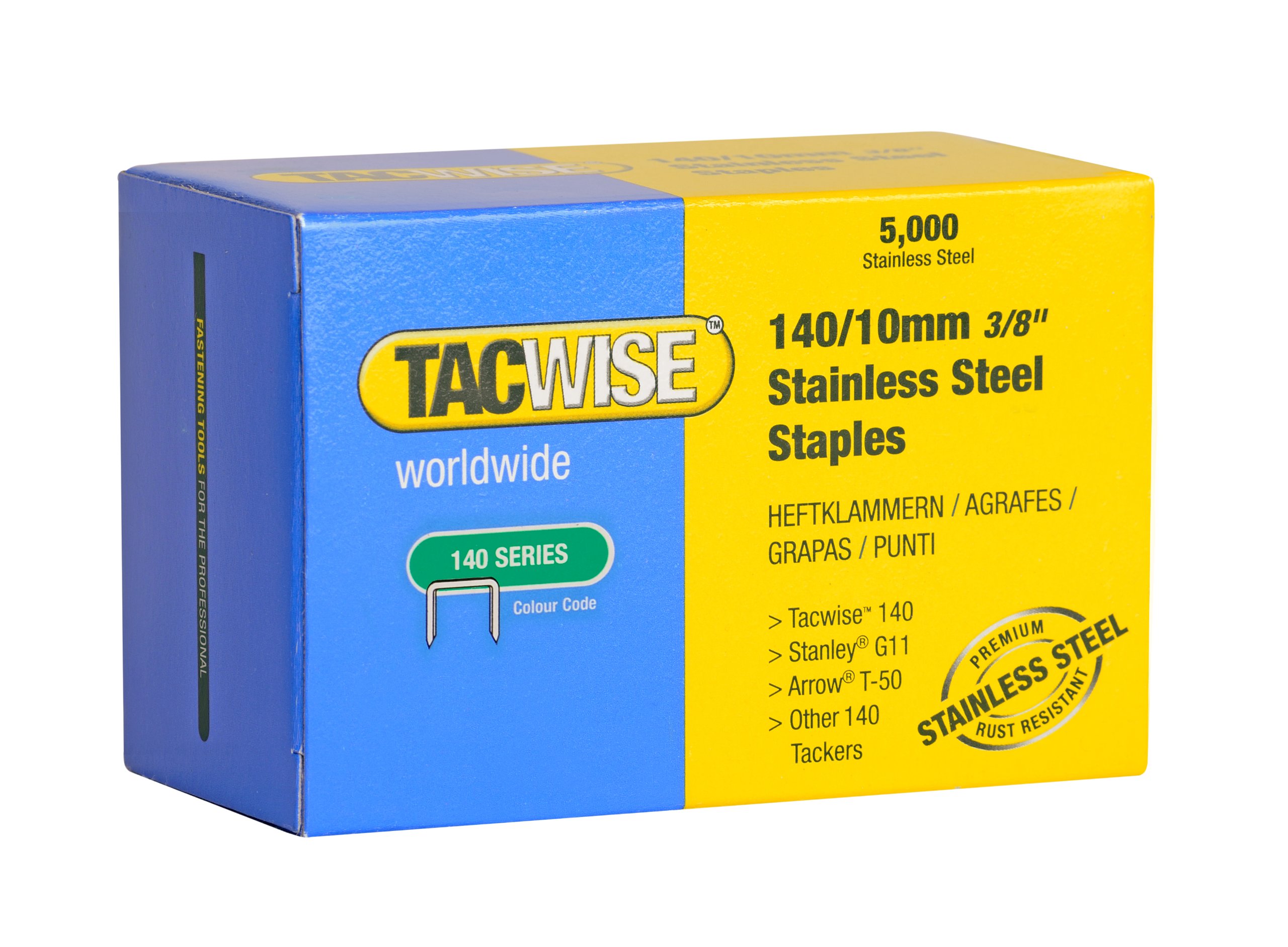 Tacwise 0477 Typ 140/10mm Professionelle Edelstahlklammern, 5000 Stück