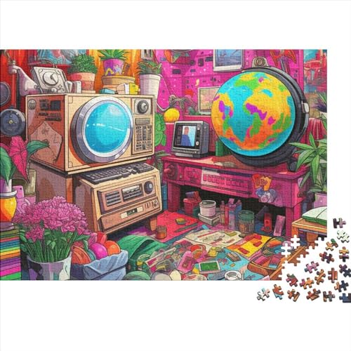 Colorful Messy Room 500-teiliges Holzpuzzle, Lernpuzzle, Familienspiel Für Erwachsene Und Kinder 500pcs (52x38cm)