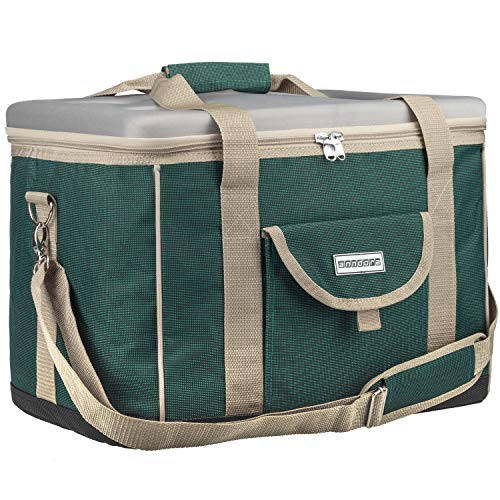 anndora Kühltasche XL grün beige 40 Liter - Kühlbox Isoliertasche Picknicktasche