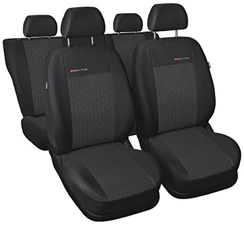 Carpendo Sitzbezüge Auto Set Autositzbezüge Schonbezüge Dunkelgrau-Grau Vordersitze und Rücksitze mit Airbag System - P1