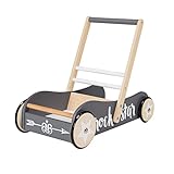 roba Lauflernwagen Rock Star Baby 3 für Babys - Lauflernhilfe mit Bremse - als Puppenwagen nutzbar - für Mädchen & Jungen - Holz natur / Anthrazit