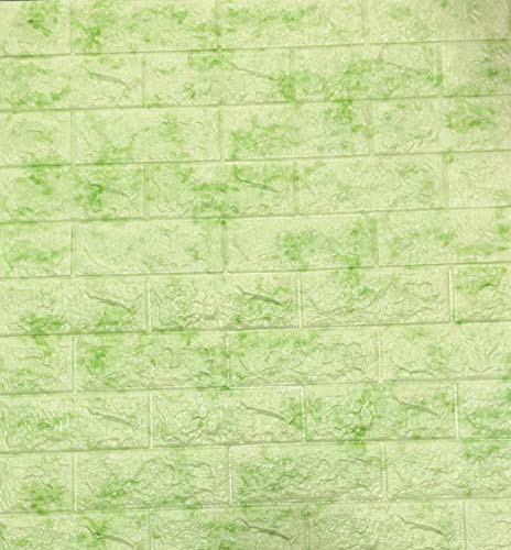 3D Tapete Wandpaneele Selbstklebend Ziegelstein Wasserdicht Wandaufkleber Tapete Wandpaneele selbstklebend Moderne Wandverkleidung in Steinoptik schnelle & leichte Montage (10 Stück, Grün Marmor)