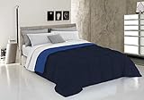 Italian Bed Linen Wintersteppdecke Elegant, Dunkel Blau, Doppelte, 100% Mikrofaser, Dunkelblau/Royal, 260x260cm