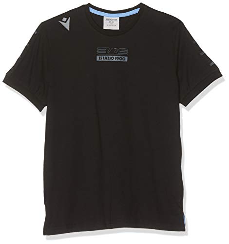 S.S. Lazio T-Shirt aus Polycotton, offizielles Produkt, Schwarz 2019/20