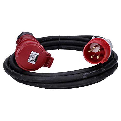 Voxura CEE-Kabel Verlängerungskabel Starkstromkabel 5-polig 400V H07RN-F 5G 2,5 16/5 16A IP44 Phasenwender Starkstrom 5m