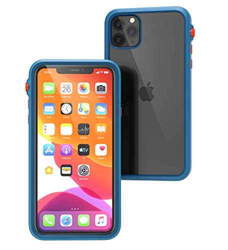Catalyst - Hülle für iPhone 11 Pro Max mit durchsichtigem Rückseite, 3meter Fallschutz, Truss-Dämpfungssystem, Mute-Schalter, kompatibel mit kabellosem Aufladen, iPhone 11 Pro Max case - Blau/Orange