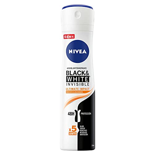 NIVEA Deo Spray Invisible Black&White Ultimate Impact 150ML (Pack of 6)