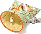 Cat Tunnel Bag, Crinkle Paper Collapsible Cat Drill Sleeping Bag with Mouse Toy, 2024 New Pet Cat Play Tunnel Toy, Cat Tunnel Bag Toy, Cat Self Interactive Toys with Plush Ball (Green)