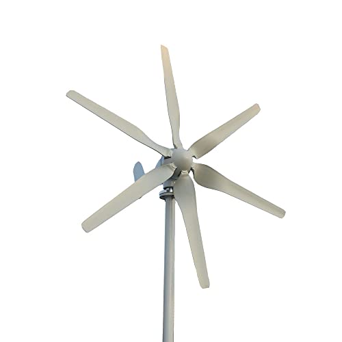 Bayoung 800W 12/24/48V Windräder Heimgebrauch Horizontal Windkraftanlage Windgenerator Klein Windmühle 6 Klinge mit PWM Laderegler