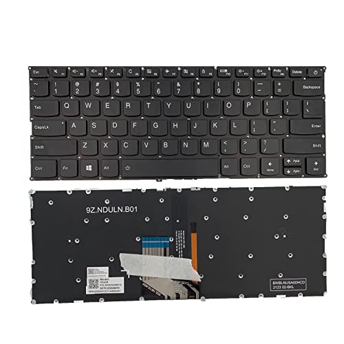 Laptop-Ersatz-Tastatur mit US-Layout, Hintergrundbeleuchtung, für Lenovo 320s-13ikb 720s-14ikb V720-14 V720-14IKB, Schwarz