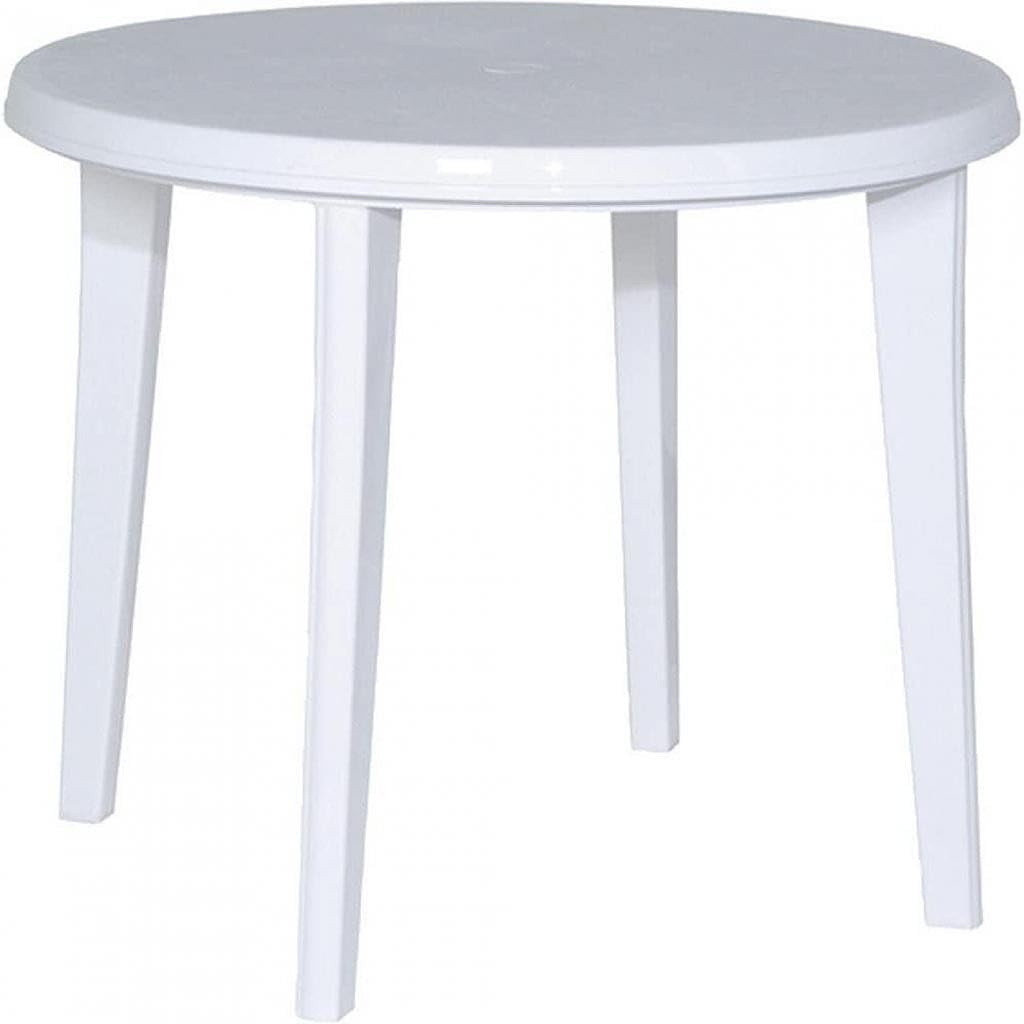 JARDIN 137212 Tisch Lisa, Vollkunststoff ø 90 x H 73 cm, weiß
