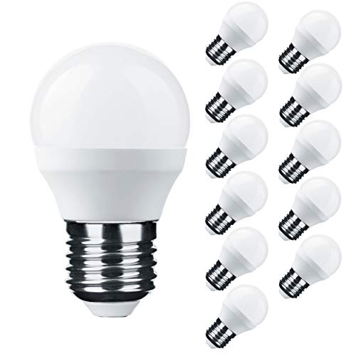 LumCa 12er Pack P45 LED Tropfen Lampe 6W neutralweiß E27 ersetzt 45W | 4000 Kelvin | 600 Lumen | nicht dimmbar | 220-240V | 270° Abstrahlwinkel| Tropfenform E27 | LED Globe E27 | LED Mini Globe