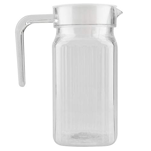 Kühlschrankkrug mit Deckel, Wasserkrug Saftkrug aus Acryl, Pitcher Kühlschrankkannen Transparent, Ideal für Saft, Eistee, Cocktail oder Wellness-Drink