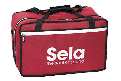 Sela SE 038 Cajon Tasche Red, Hochwertige Nylontasche für Cajons mit Rucksackfunktion und Seitenfach