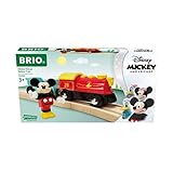 BRIO 32265 Batteriebetriebener Micky Maus Zug - Farbenfrohe Batterielok mit Waggon und Micky Maus als BRIO-Figur - Kompatibel mit Allen Produkten der BRIO World