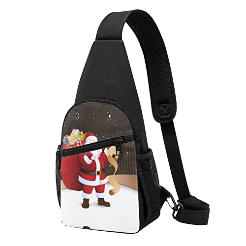 Brusttasche mit Wildpilz-Druck, wasserdicht, leicht, ein Gurt, Schultertasche, für Outdoor, Wandern, Sport, weihnachtsmotiv, Einheitsgröße