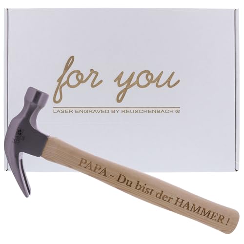 Rauschenbach Hammer personalisiert in Geschenkbox, Klauenhammer mit Wunschtext, 655 g