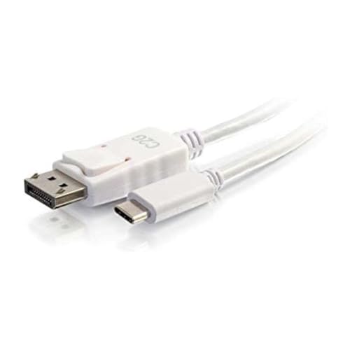C2G 1,8 m USB-C-auf-DisplayPort-Adapterkabel Weiß - 4K-Audio/Video-Adapter - Externer Videoadapter - USB-C - DisplayPort - Weiß