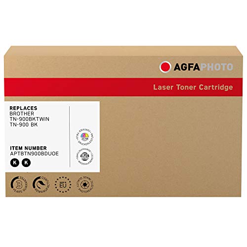 AgfaPhoto Laser Toner ersetzt Brother TN-900BKTWIN; TN-900 BK, 2X 6.000 Seiten, 2X schwarz (für die Verwendung in Brother HL-L9200)