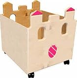 Spielzeugkiste"Palazzo" aus Holz, mit Rollen, Bio Qualität ohne Schadstoffe, direkt vom deutschen Hersteller online kaufen (geölt weiß transparent+pink)