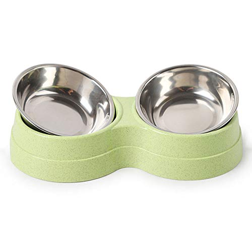 Hundenapf Double Pet Bowl Feeder Edelstahl Pet Drinking Tray Feeder Katzen- und Welpen-Fütterungszubehör Futternapf Hund (Color : C)