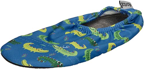 Kinder Strandschuhe Anti Rutsch Sport Schuhe Schwimmschuhe Badeschuhe Urlaub Yoga Unisex Sonnenschutzfaktor 50 Blau mit Alligatoren