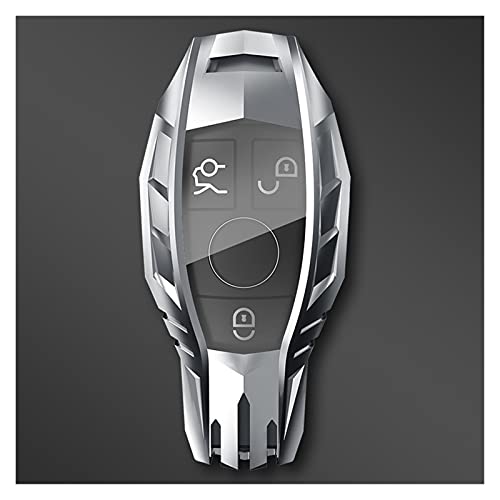 LZLWL Autoschlüssel Schlüssel Hülle Schlüsselanhänger Tragbare Auto Key Case Cover Tasche Für Benz A B C S Klasse AMG GLA CLA GLC W221 W204 W205 W176 Cupra Schlüsselcover (Farbe : Silber)