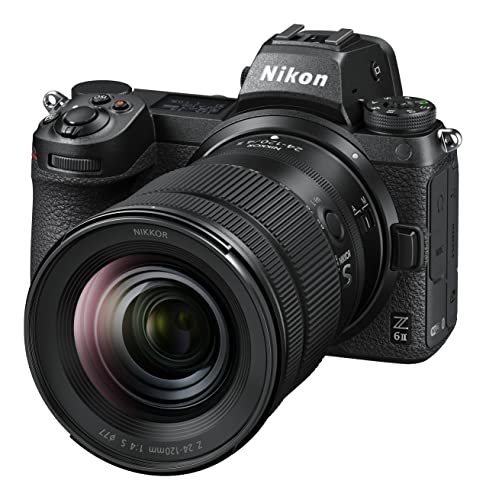 Nikon Z 6II KIT Z 24–120 mm 1:4 S (24,5 MP, 14 Bilder pro Sekunde, Hybrid-AF, 2 EXPEED-Prozessoren, doppeltes Speicherkartenfach, 4K UHD Video mit 10-Bit-HDMI-Ausgabe)