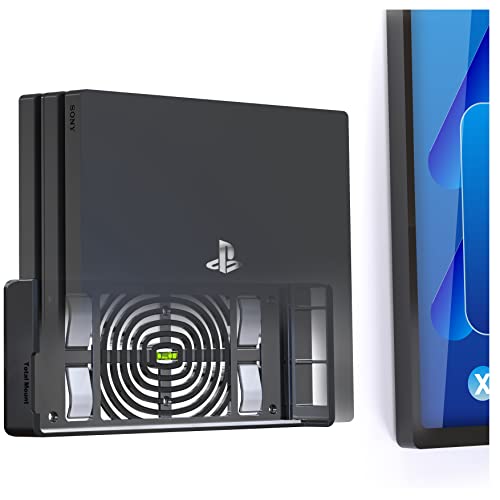 TotalMount Wandhalterung für Sony PlayStation 4 Pro Konsole mit Hitze Management und Sicherheits-Klip Schwarz