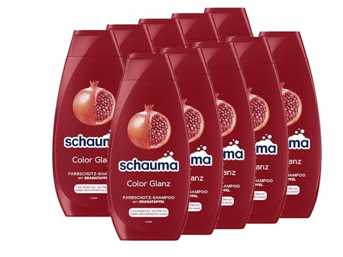 Schauma Schwarzkopf Farbschutz-Shampoo Color Glanz (10x 400 ml), Haarshampoo pflegt coloriertes, getöntes oder gesträhntes Haar, Color Shampoo mit Granatapfel-Extrakt