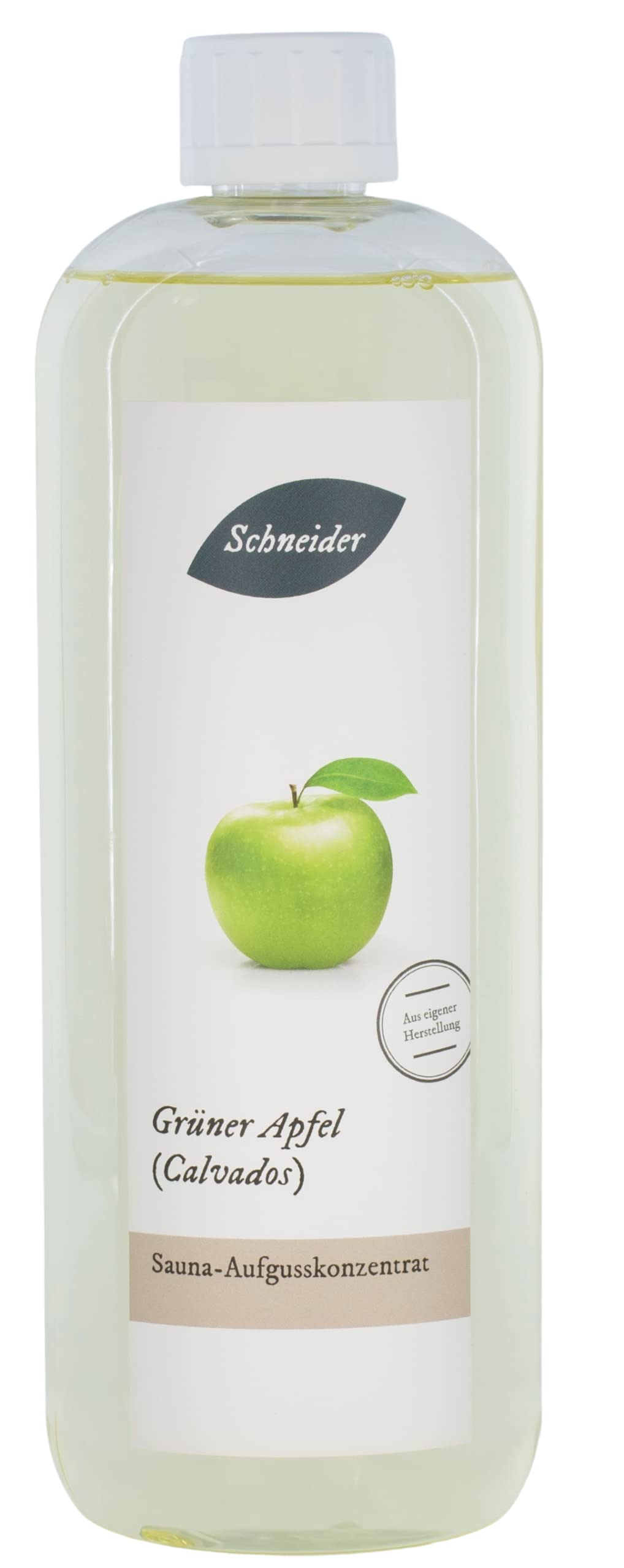 Saunabedarf Schneider - Aufgusskonzentrat Grüner Apfel (Calvados) - saftig-frischer Saunaaufguss - 1000ml Inhalt
