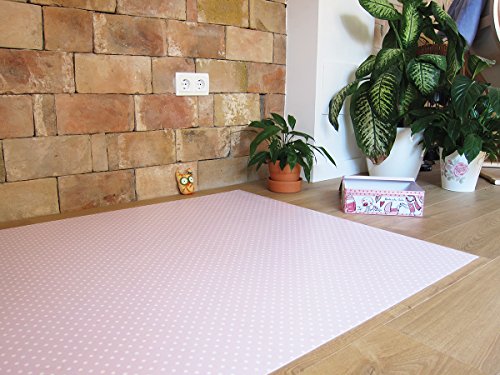 Laroom Teppich Bollato Kinder Design Punkte 100x133x0.3 cm Rosa