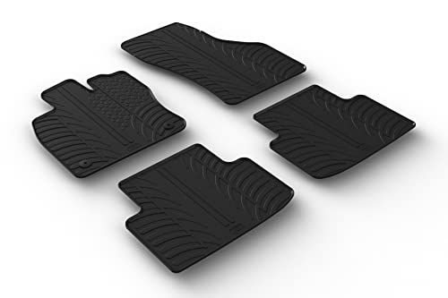 AROBA GL0851 Design Gummi Fußmatten kompatibel mit Cupra Formentor ab BJ. 01.2021> erhöhter Rand 4 tlg Farbe Schwarz Gummimatten Automatten passgenau